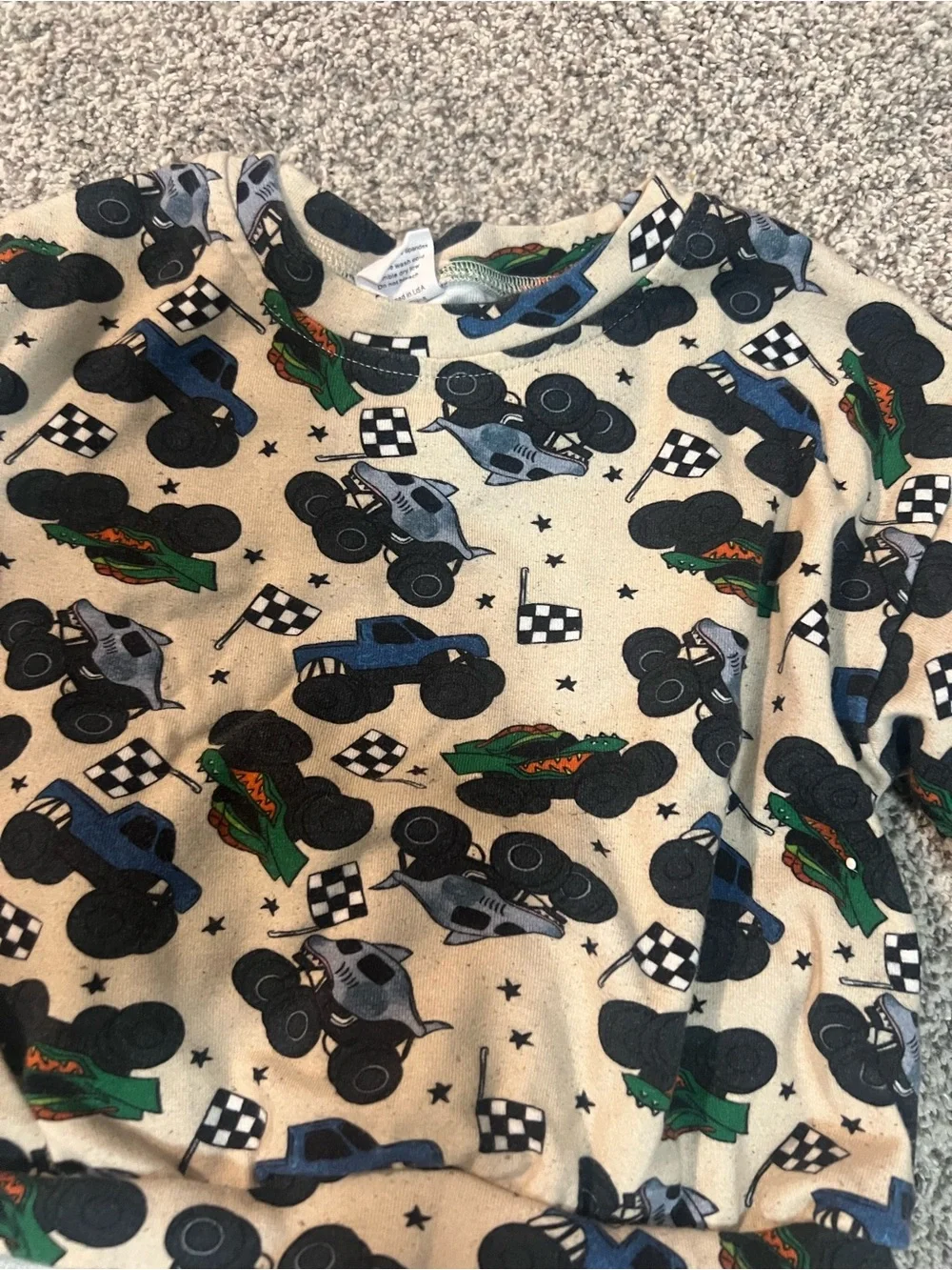 Little one shop - printed Kids Sets - Gnomes, monster trucks, Christmas tractors